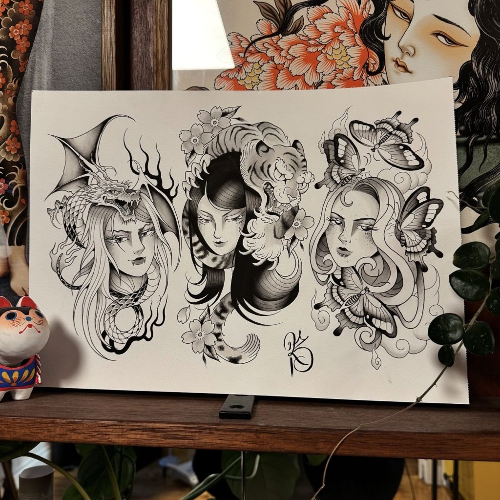 Three Sisters Print by Ruby Black