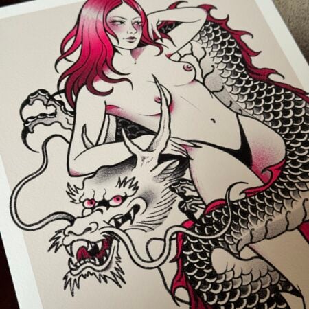 Pink Dragon Print by Ruby Black - Image 2